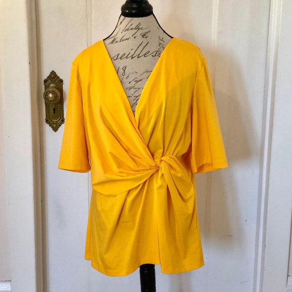 Lafayette 148 New York Tops - HP! Lafayette 148 Sunflower Faux Knot T-Shirt NWT